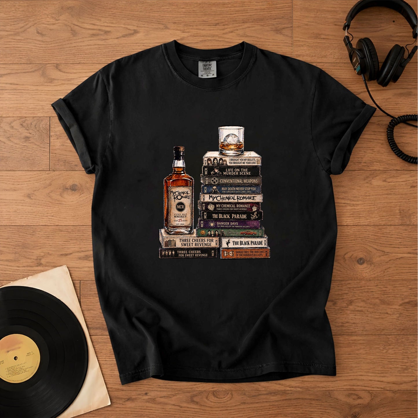 My Chemical Romance Cassette Album Collection T-Shirt – Retro Rock Music Band Merch Tee