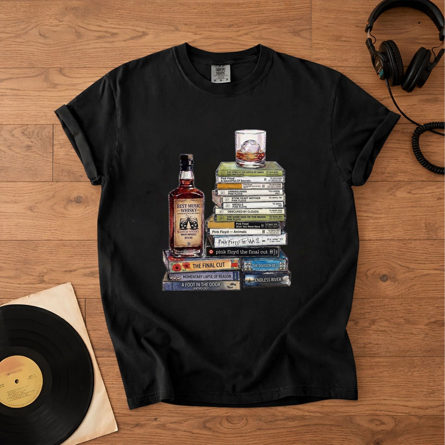 Pink Floyd Cassette Collection T-Shirt – Retro Music Pink Floyd Band Merch Tee