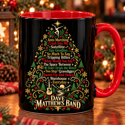 Dave Matthews Band Christmas Tree Mug, DMB Holiday Coffee Cup, Ants Marching Fan Gift, Music Christmas Mug, Dave Matthews Christmas Gift