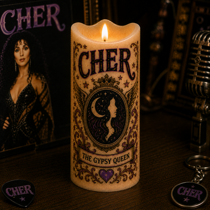 Cher LED Flameless Candle –  Music Decorative Candle with Warm Flickering Light