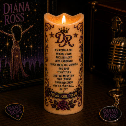 Diana Ross LED Flameless Candle –  Music Decorative Candle with Warm Flickering Light