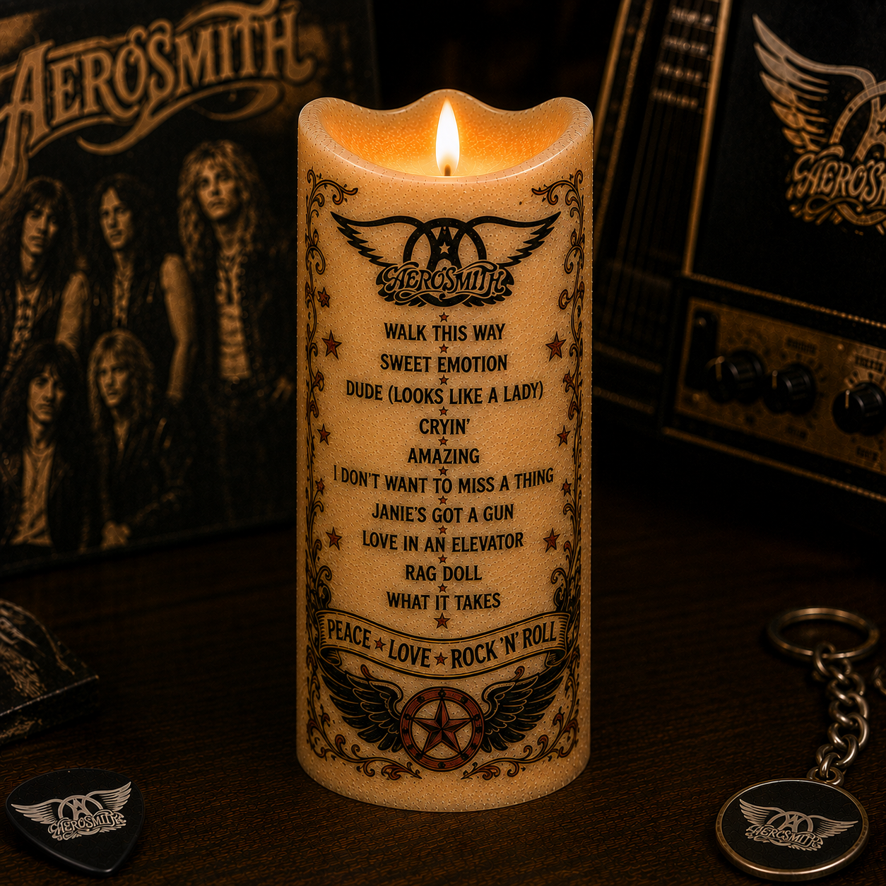 Aerosmith LED Flameless Candle –  Music Decorative Candle with Warm Flickering Light