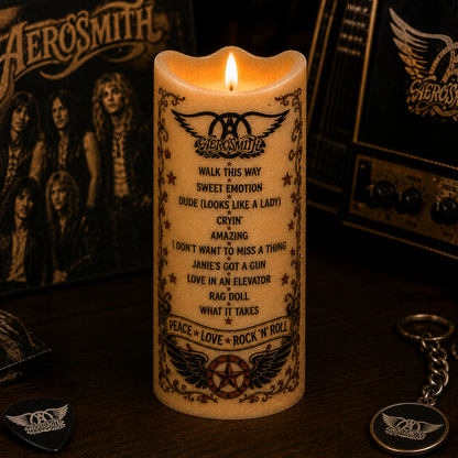 Aerosmith LED Flameless Candle –  Music Decorative Candle with Warm Flickering Light
