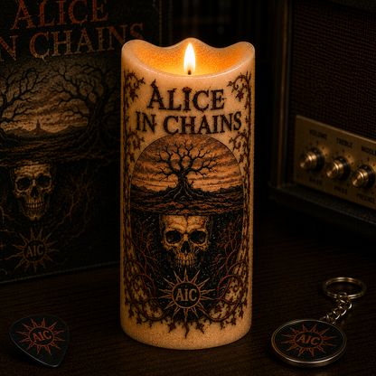 Alice In Chains LED Flameless Candle –  Music Decorative Candle with Warm Flickering Light