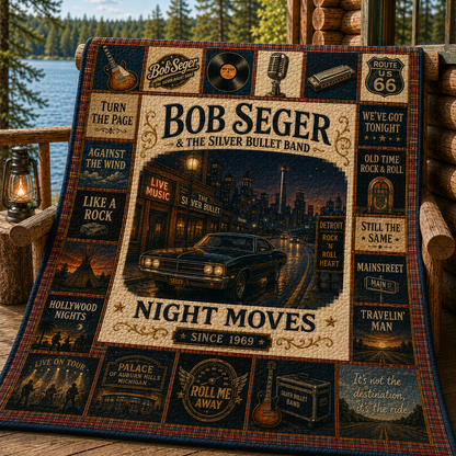Bob Seger Quilt Blanket – Vintage Classic Rock Music Blanket For Bob Seger Fans