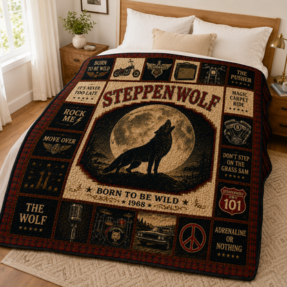 SteppenWolf Quilt Blanket – Iconic Symbol Nostalgic High Quality Blanket