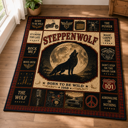 SteppenWolf Quilt Blanket – Iconic Symbol Nostalgic High Quality Blanket
