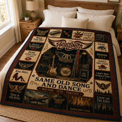 Aerosmith Quilt Blanket – Iconic Symbol Nostalgic High Quality Blanket