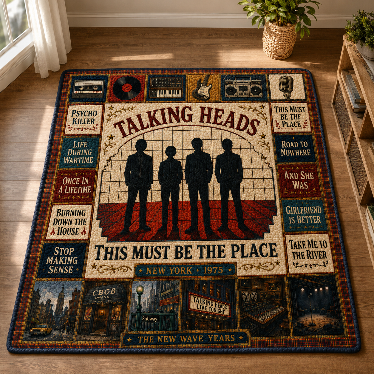 Talking Heads Quilt Blanket – Iconic Symbol Nostalgic High Quality Blanket
