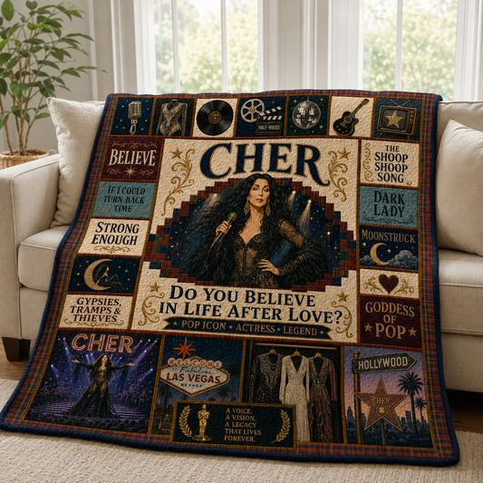 Cher Quilt Blanket – Iconic Symbol Pop Queen Nostalgic High Quality Blanket