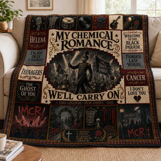 My Chemical Romance Quilt Blanket – Iconic Symbol Emo Nostalgic High Quality Blanket