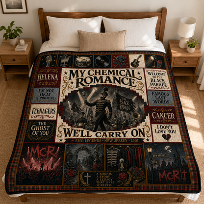 My Chemical Romance Quilt Blanket – Iconic Symbol Emo Nostalgic High Quality Blanket