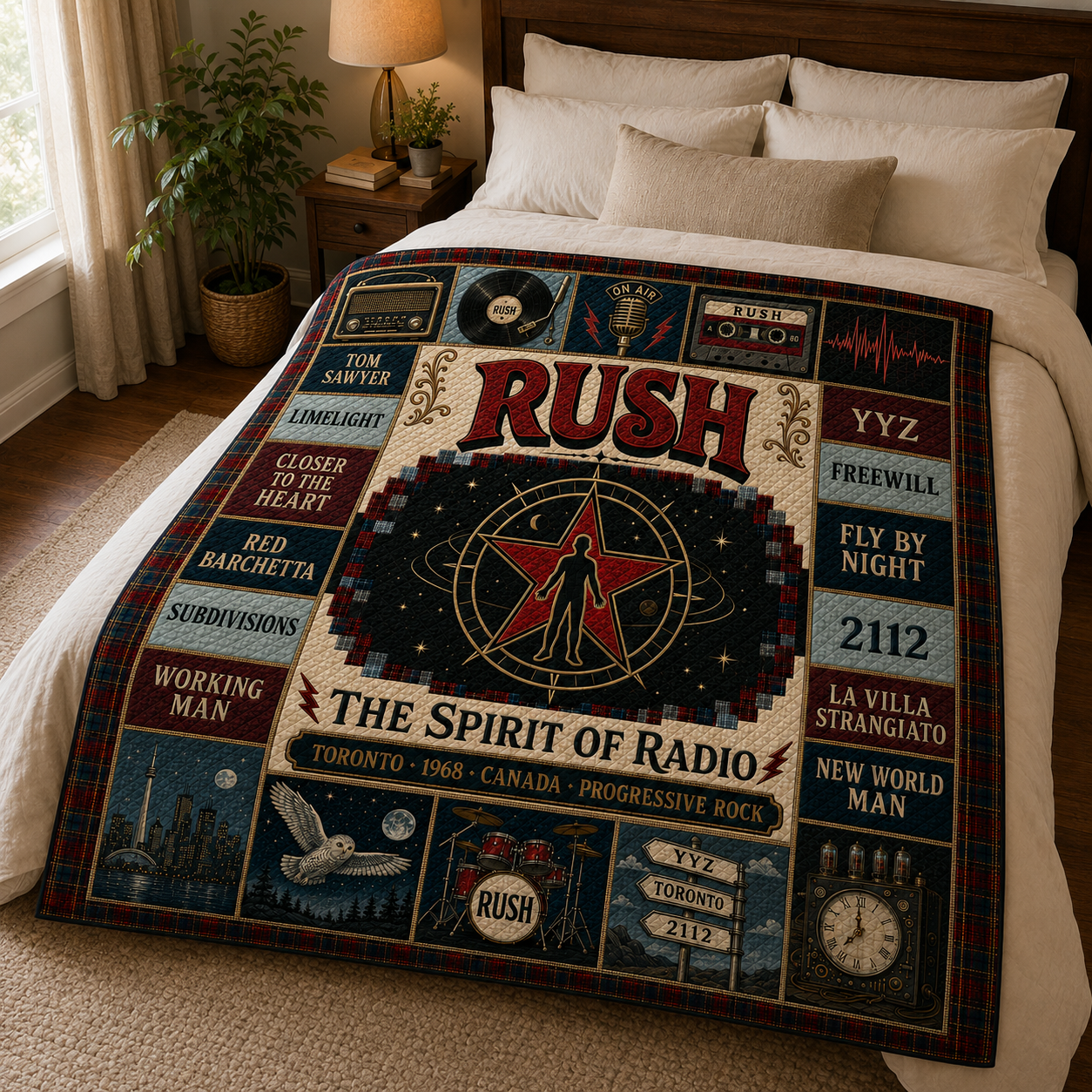 Rush Quilt Blanket – Iconic Symbol Nostalgic High Quality Blanket