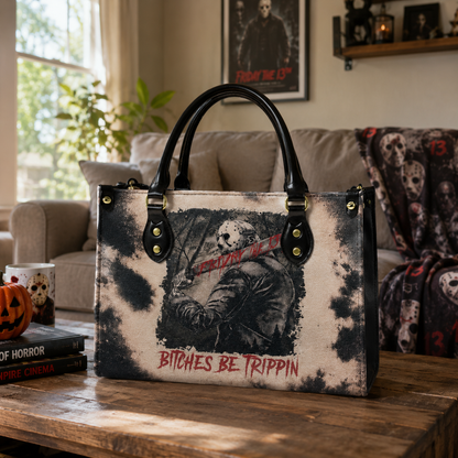 Jason Vorhess Friday The 13th Leather Handbag, Tote Bag and Wallet Set, Horror Film Lover Handbag