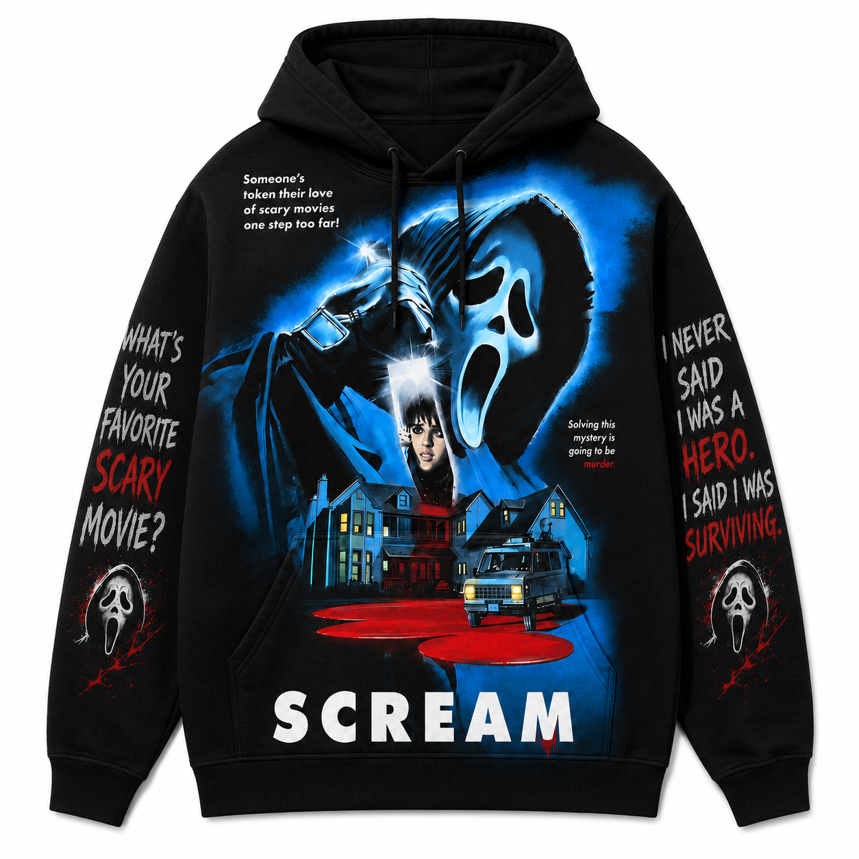 Scream Ghostface Halloween Hoodie – Horror Movie 3D Print Pullover for Horror Fans