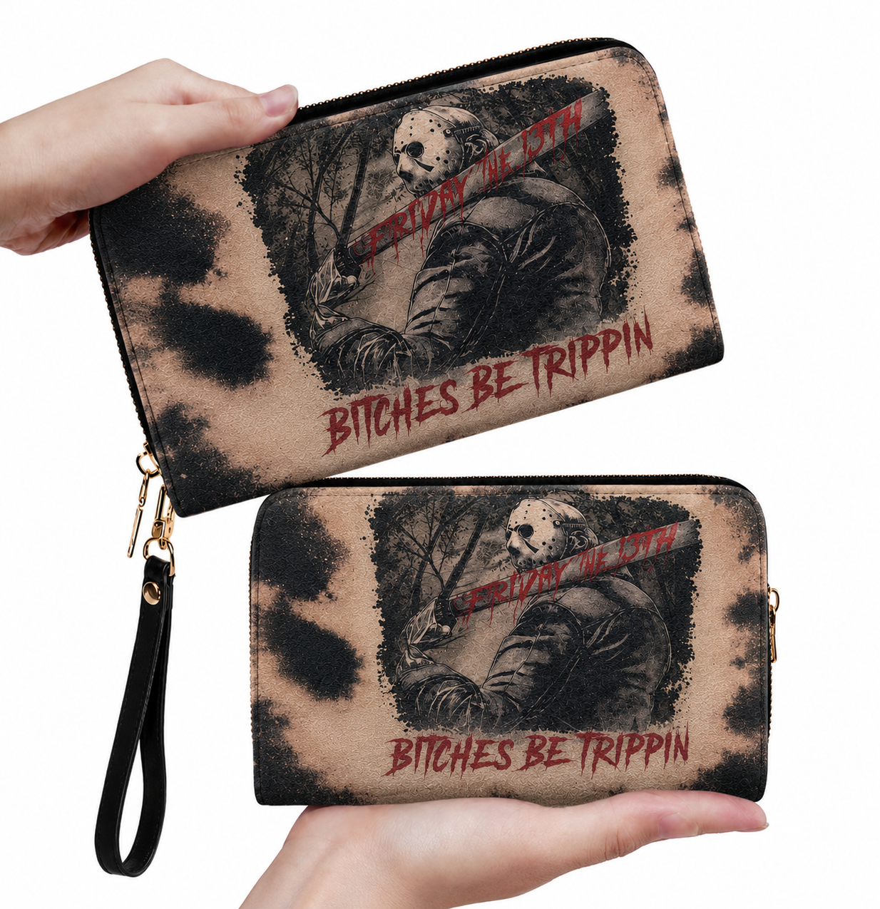 Jason Vorhess Friday The 13th Leather Handbag, Tote Bag and Wallet Set, Horror Film Lover Handbag