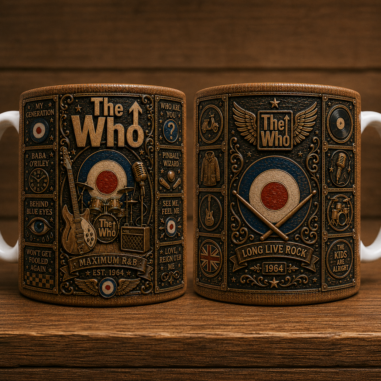 The Who Mug, Vintage Classic Rock Coffee Mug, My Generation Ceramic Cup, Baba O'Riley Gift, Maximum R&B Fan Mug