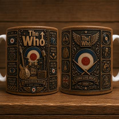 The Who Mug, Vintage Classic Rock Coffee Mug, My Generation Ceramic Cup, Baba O'Riley Gift, Maximum R&B Fan Mug