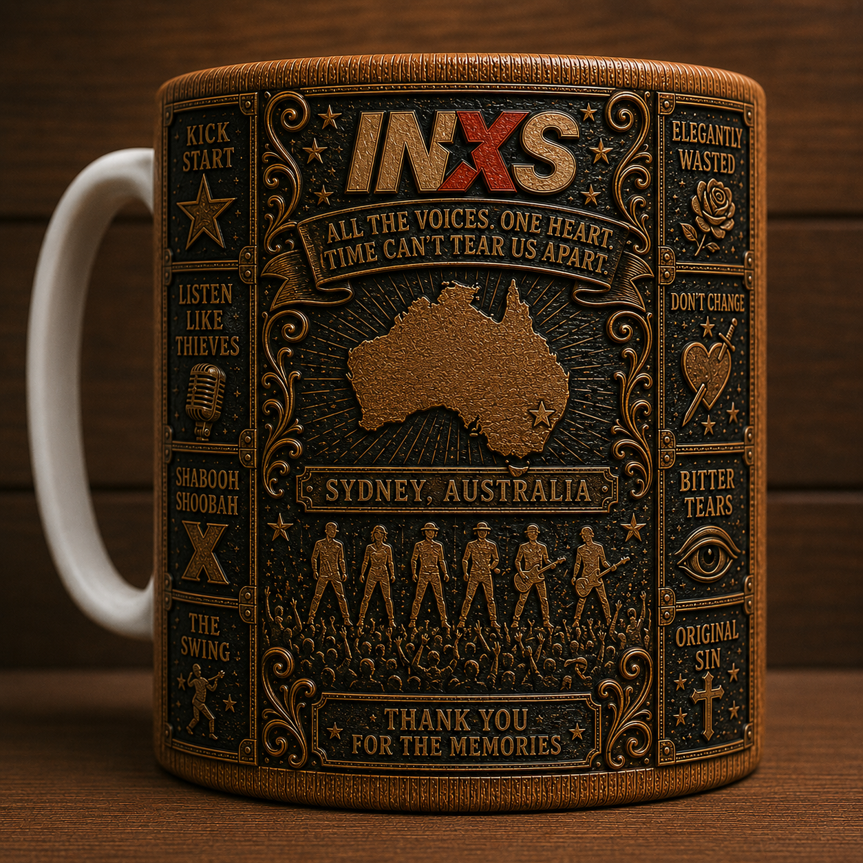 INXS Mug, Vintage Australian Rock Coffee Mug, Need You Tonight Ceramic Cup, Never Tear Us Apart Gift, Classic Rock Fan Mug