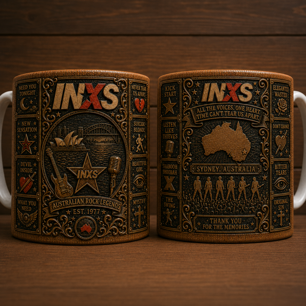 INXS Mug, Vintage Australian Rock Coffee Mug, Need You Tonight Ceramic Cup, Never Tear Us Apart Gift, Classic Rock Fan Mug