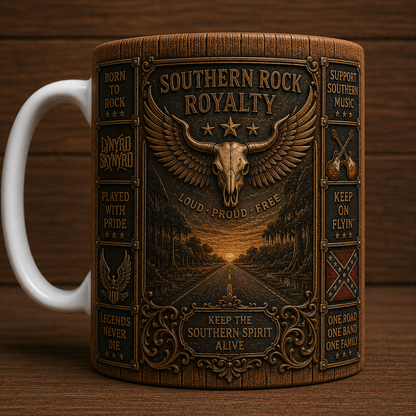 Lynyrd Skynyrd Mug, Vintage Southern Rock Coffee Mug, Free Bird Ceramic Cup, Sweet Home Alabama Mug, Classic Rock Fan Gift