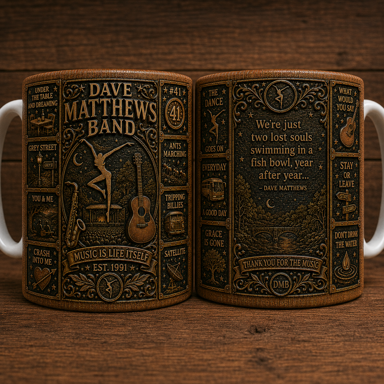 Dave Matthews Band Mug, Vintage Dave Matthews Band Coffee Mug, DMB Ceramic Cup, #41 Mug, Ants Marching Gift, Dave Matthews Fan Gift