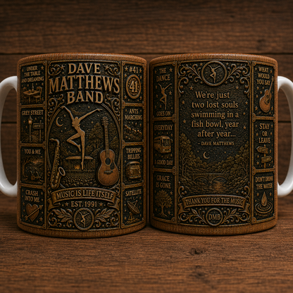 Dave Matthews Band Mug, Vintage Dave Matthews Band Coffee Mug, DMB Ceramic Cup, #41 Mug, Ants Marching Gift, Dave Matthews Fan Gift