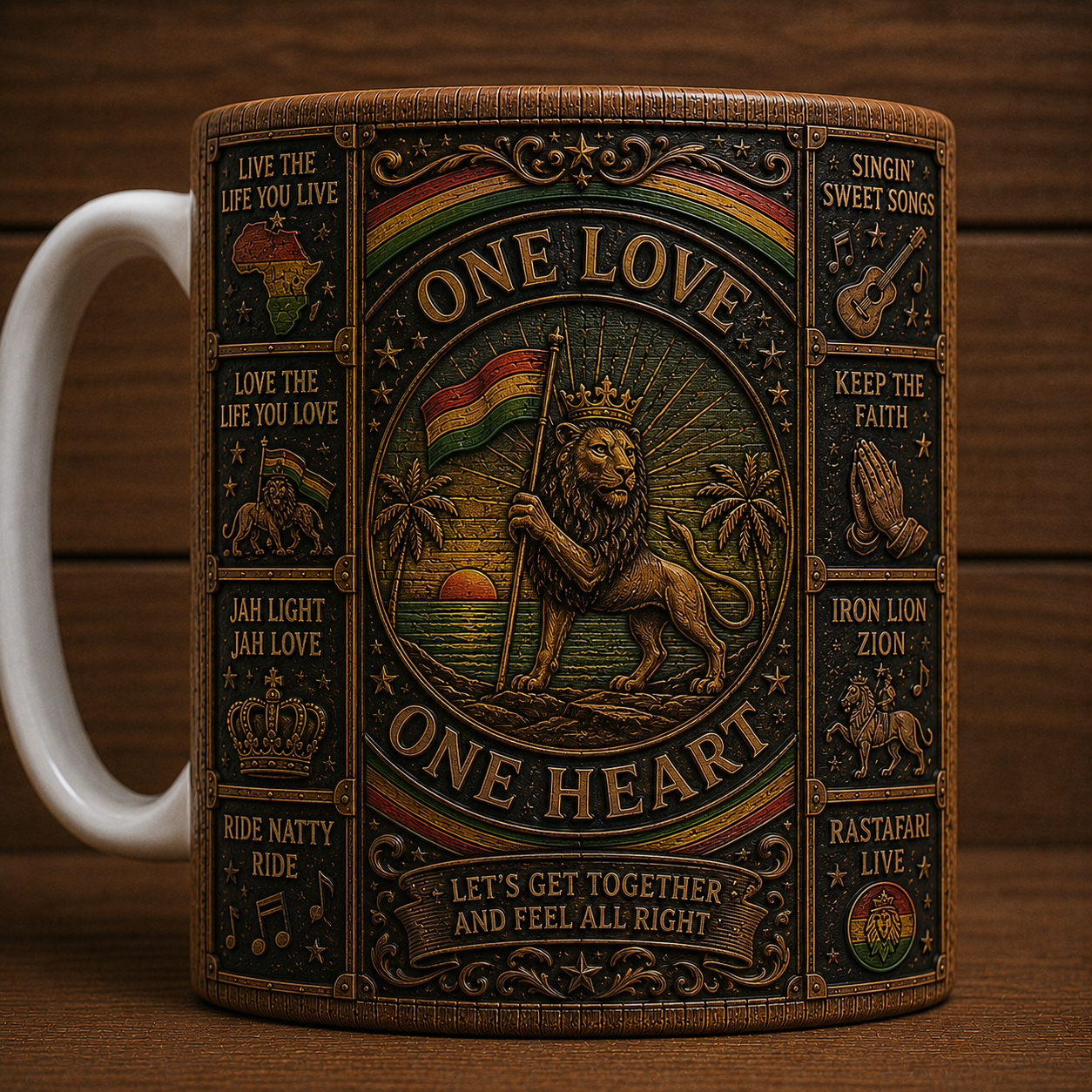 Bob Marley One Love Mug, Bob Marley Coffee Mug, Vintage Reggae Ceramic Mug, One Love Gift for Bob Marley Fans, Jamaica Music Lover Cup