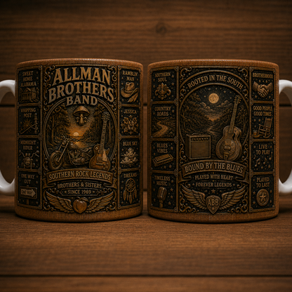 The Allman Brothers Band Mug, Southern Rock Coffee Mug, Vintage Allman Brothers Band Ceramic Mug, Fillmore East Gift, Classic Rock Fan Cup