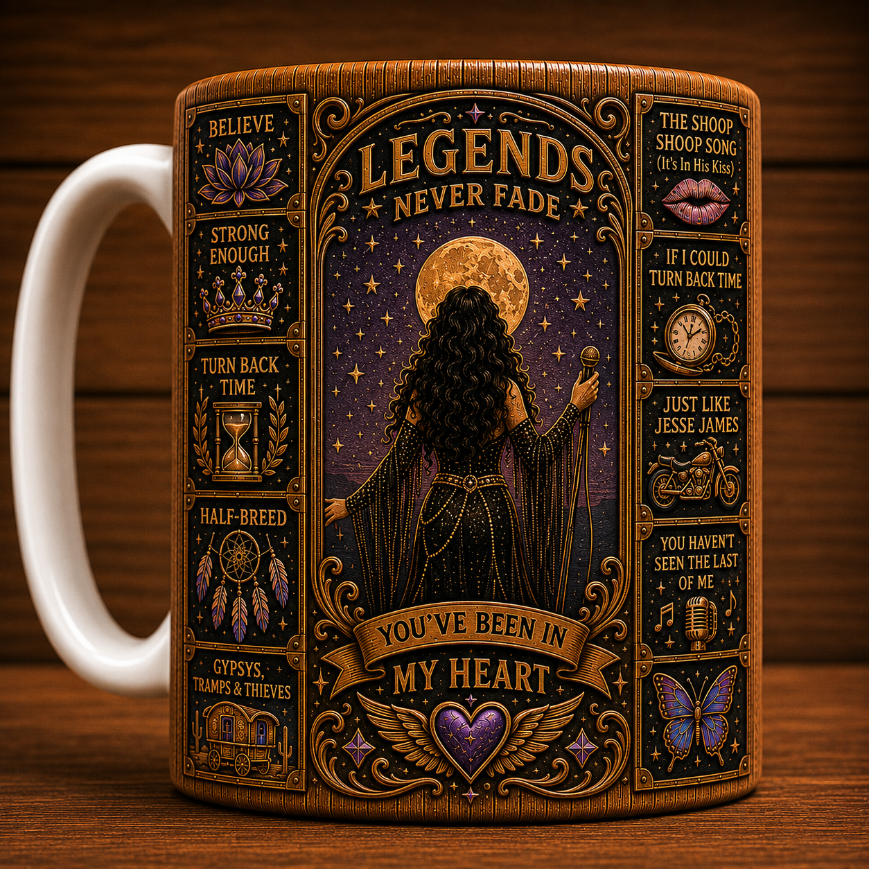 Cher Believe Mug, Vintage Cher Coffee Mug, Icon Legend Timeless Ceramic Mug, Believe Gift for Cher Fans, Pop Music Lover Mug