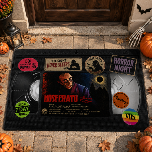Nosferatu VHS Doormat – Vintage Horror Movie Halloween Welcome Mat