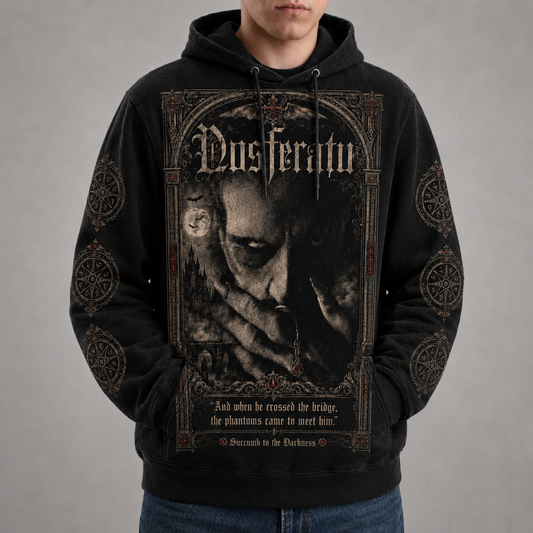 Nosferatu Gothic Horror Hoodie, Vintage Vampire Pullover, Dark Academia Gothic Sweatshirt, Classic Horror Movie Hoodie, Halloween Gothic Gift for Horror Fans