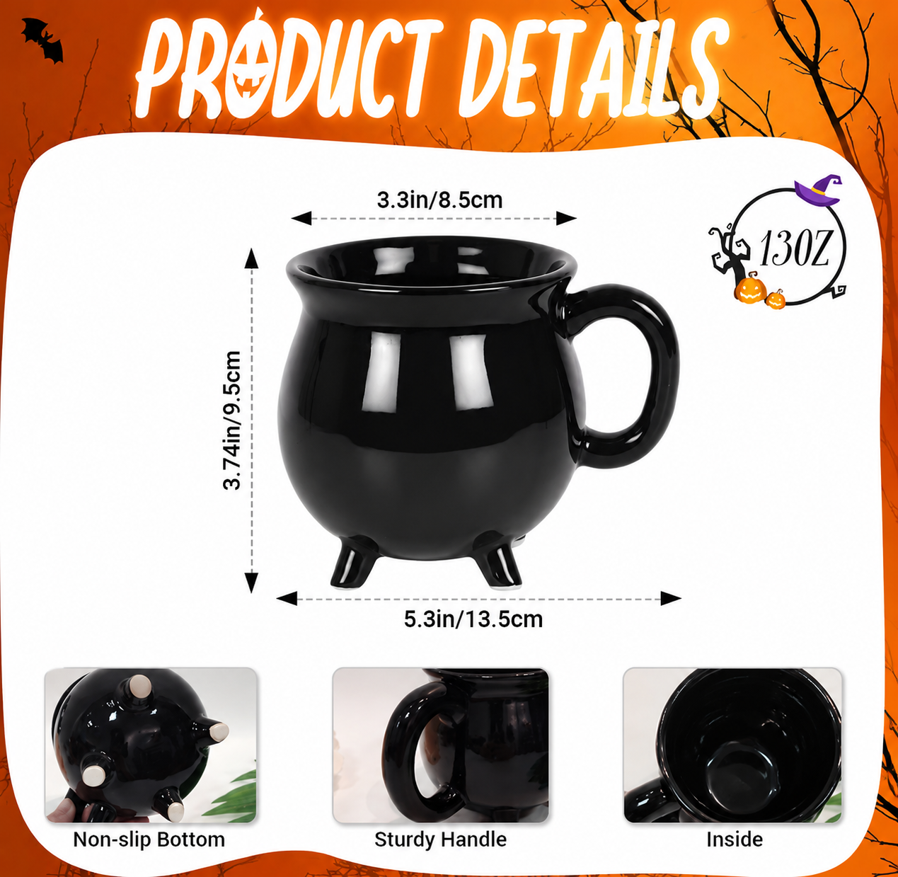 Hocus Pocus Halloween Cauldron Mug – Spooky Halloween Decor Ceramic Coffee Mug