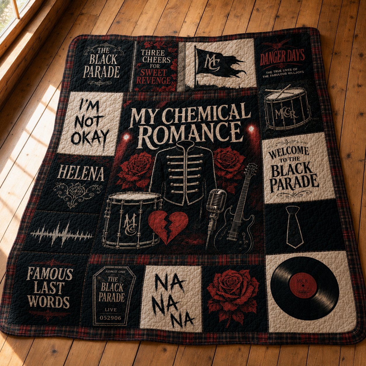 My Chemical Romance Quilt Blanket – Iconic Black Parade Inspired High Quality Quilt Blanket
