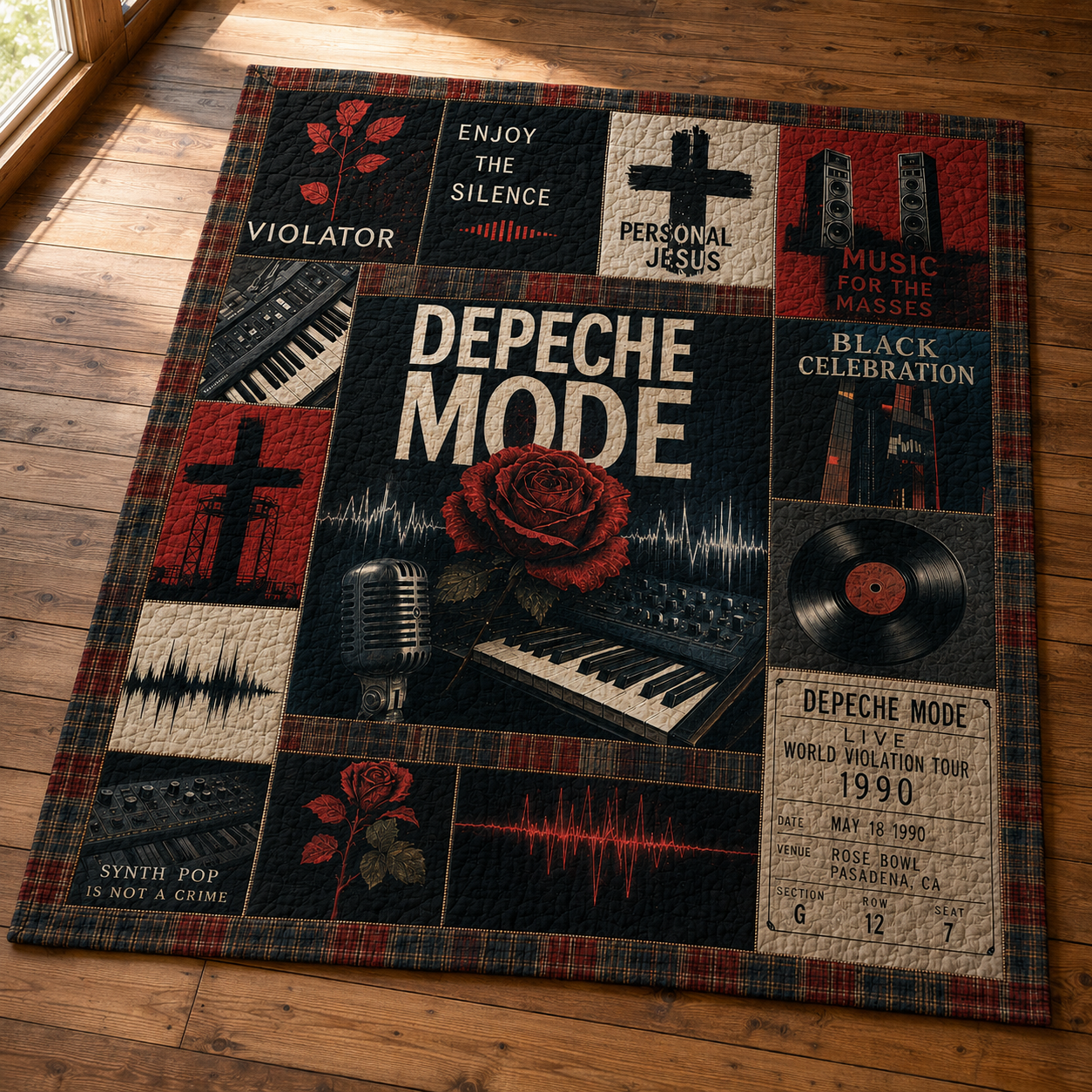 Depeche Mode Quilt Blanket – Iconic Symbols Inspired High Quality Quilt Blanket
