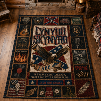 Lynyrd Skynyrd Quilt Blanket – Iconic Symbol Nostalgic High Quality Blanket