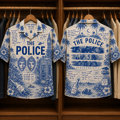 The Police Tropical Hawaiian Shirt - Tropical Blue Inpsired Hawaiian Shirt Classic