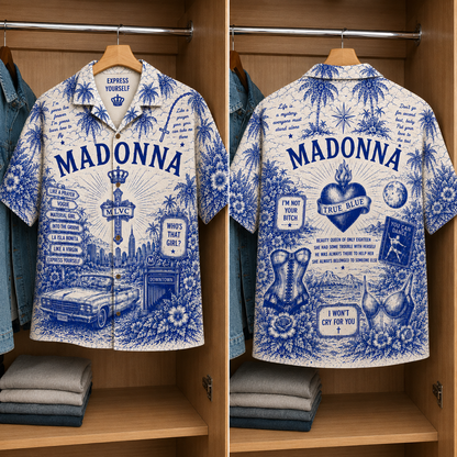 Madonna Tropical Hawaiian Shirt - Tropical Album Cover Inpsired Hawaiian Shirt