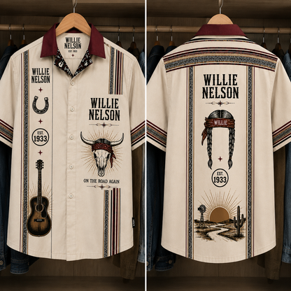 Willie Nelson Luxury Design Hawaiian Shirt - Mexican Inpsired Hawaiian Shirt White Version