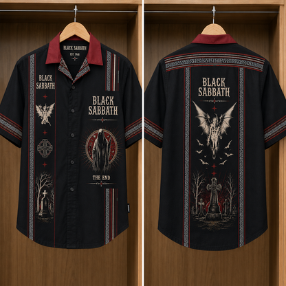 Black Sabbath Luxury Design Hawaiian Shirt - Mexican Inpsired Hawaiian Black Version