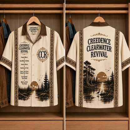 Creedance ClearWater Revival Luxury Design Hawaiian Shirt - Mexican Inpsired Hawaiian