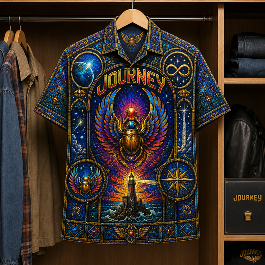Journey Stained Glass Hawaiian Shirt - Unisex Button Up