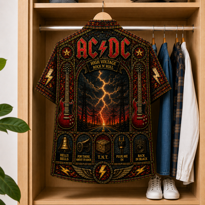 ACDC Canon Stained Glass Hawaiian Shirt - Unisex Button Up