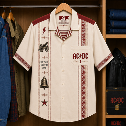 ACDC Luxury Hawaiian Shirt - Mexican Inspired Hawaiian Shirt White Version