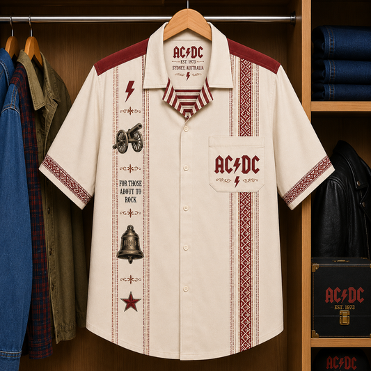 ACDC Luxury Hawaiian Shirt - Mexican Inspired Hawaiian Shirt White Version