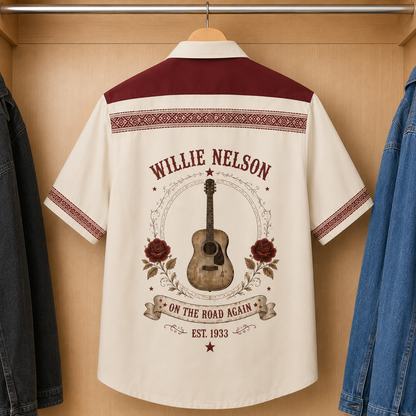 Willie Nelson Luxury Hawaiian Shirt - Mexican Inspired Hawaiian Shirt White Version