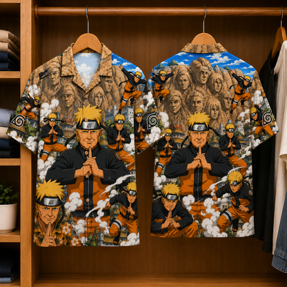 Naruto Funny Hawaiian Shirt - Unisex  Button Up Mocking Shirt