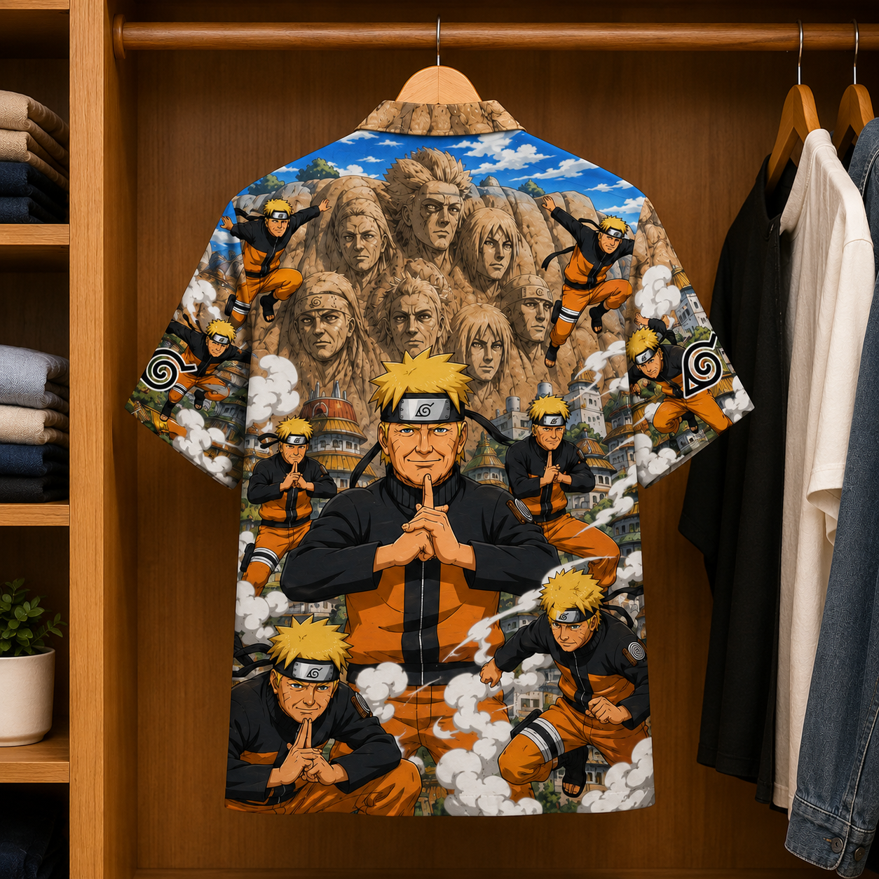 Naruto Funny Hawaiian Shirt - Unisex  Button Up Mocking Shirt