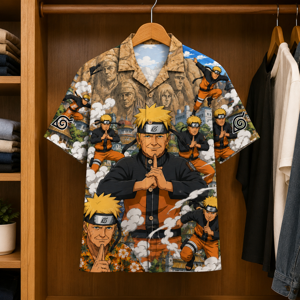 Naruto Funny Hawaiian Shirt - Unisex  Button Up Mocking Shirt