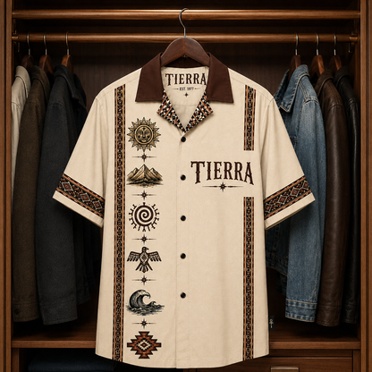 Tierra Luxury Hawaiian Shirt - Mexican Inspired Hawaiian Shirt White Version